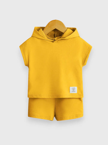 2 Pc Baby Boy Hooded Tee Set