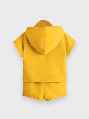 2 Pc Baby Boy Hooded Tee Set