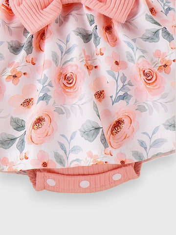 2 Pc Baby Girls Pink Roses Dress with Headband