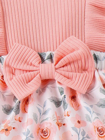 2 Pc Baby Girls Pink Roses Dress with Headband