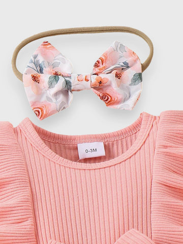 2 Pc Baby Girls Pink Roses Dress with Headband