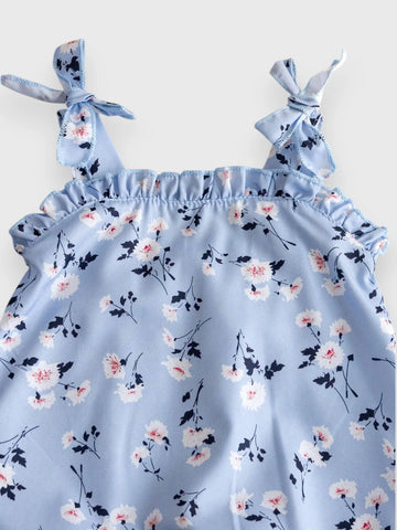 2 Pc Baby Girl Floral Romper with Hat