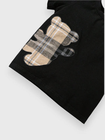 2 Piece Baby Boy Brown Plaid Bear Tee Set