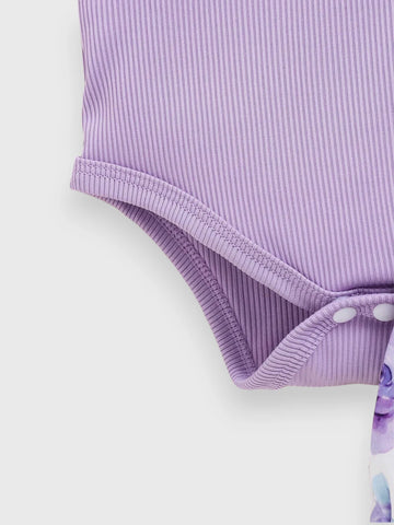 2 Pc Baby Girl Lilac Floral Shorts Set