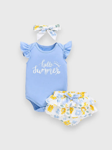 3 Pc Baby Girl Hello Summer Set