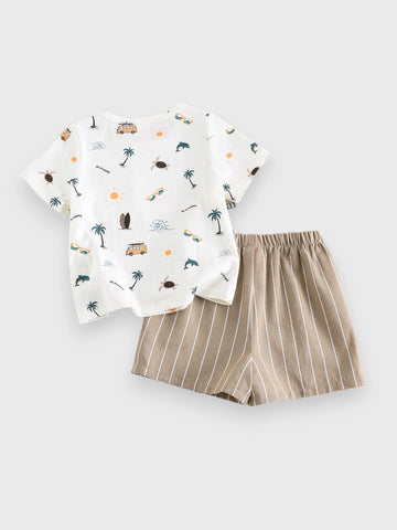 2 Pc Baby Boy On Holiday Tee Set