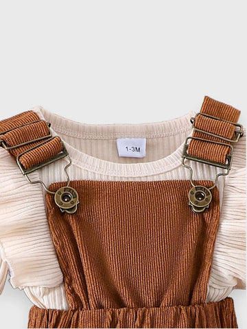 2 Pc Baby Girl Corduroy Overall Dress