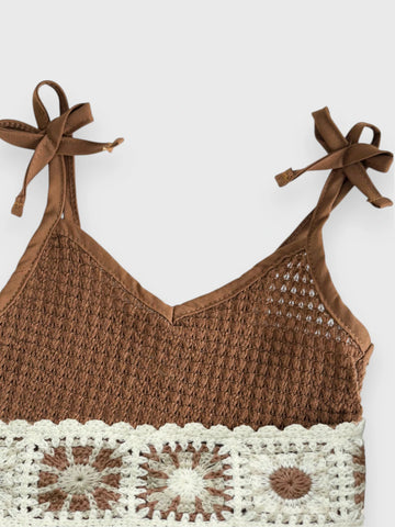 Girls Crochet Boho Autumn Dress