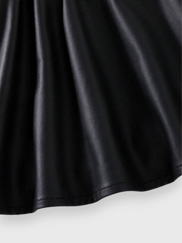 2 Pc Baby Girl Heart Top with Pleather Skirt