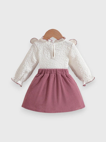 Baby Girl Ruffle Blouse and Corduroy Skirt