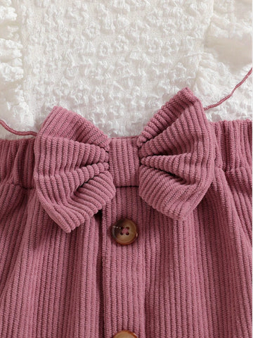 Baby Girl Ruffle Blouse and Corduroy Skirt