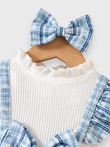 Baby Girl 2 in 1 Faux Tweed Overall Dress