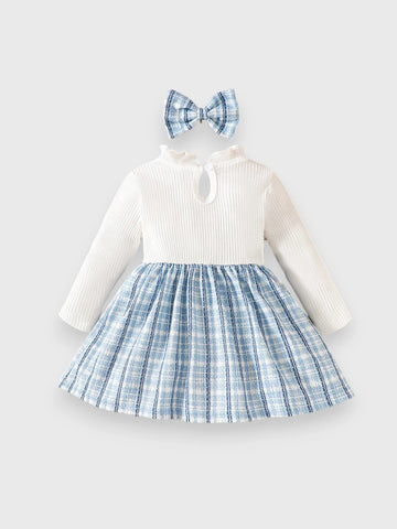 Baby Girl 2 in 1 Faux Tweed Overall Dress