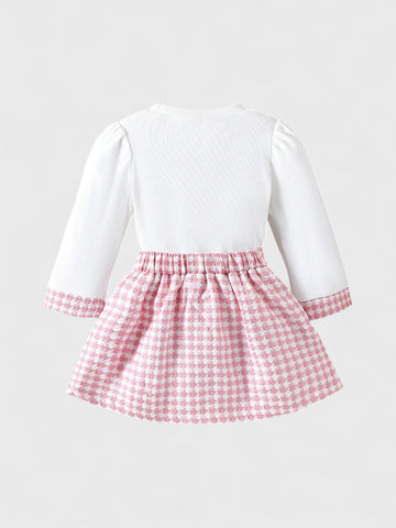 2 Pc Baby Girl Heart Tweed Set