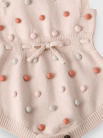 Baby Girl Pom Pom Knitted Bodysuit