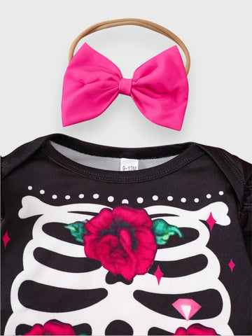 3 Pc Baby Girl Skeleton & Tutu Costume