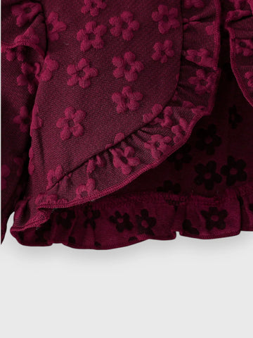 2 Pc Baby Girl Flower Emboss Dress and Cardigan