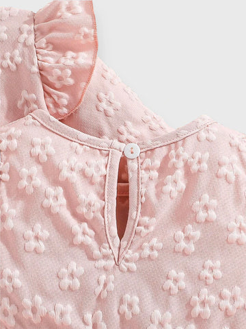 2 Pc Baby Girl Flower Emboss Dress and Cardigan