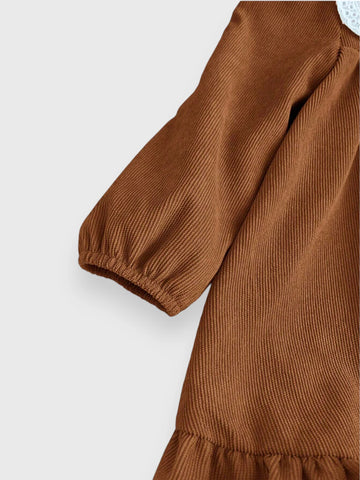 Baby Girl Scallop Collar Corduroy Dress