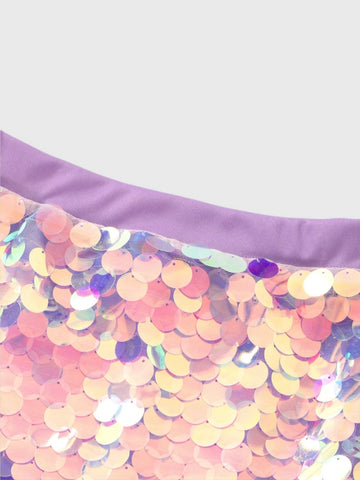 2 Pcs Girls Sequin Scale Mermaid Costume