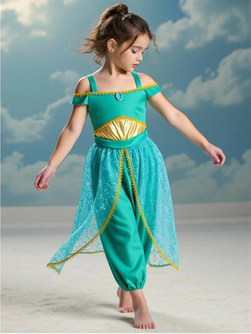 Girls Green Princess Costume