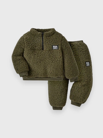 Baby Fleece Sherpa Quarter Zip Set