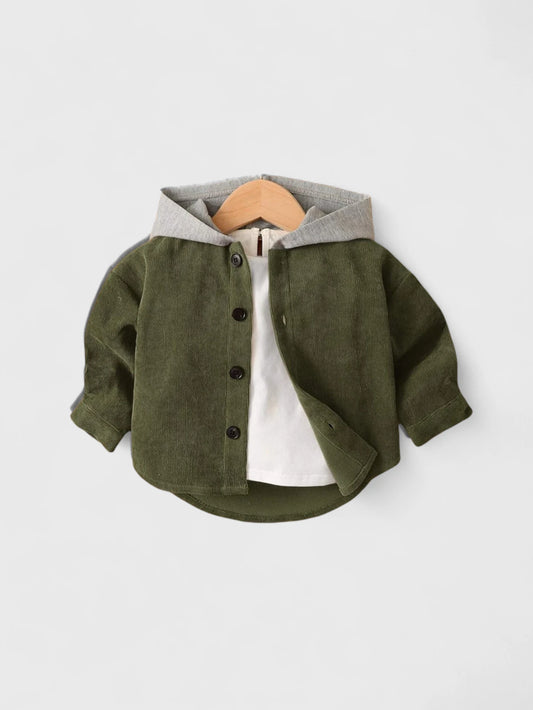 Baby Boys Hooded Corduroy Shirt