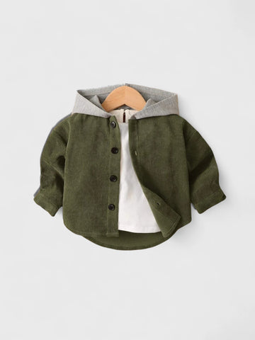 Baby Boys Hooded Corduroy Shirt