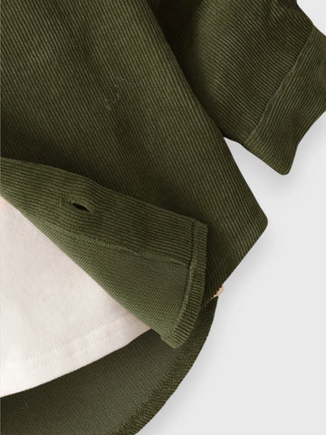 Baby Boys Hooded Corduroy Shirt