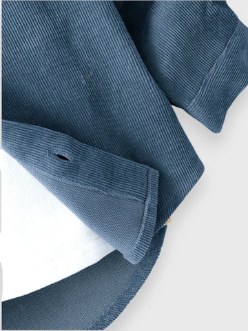 Baby Boys Hooded Corduroy Shirt