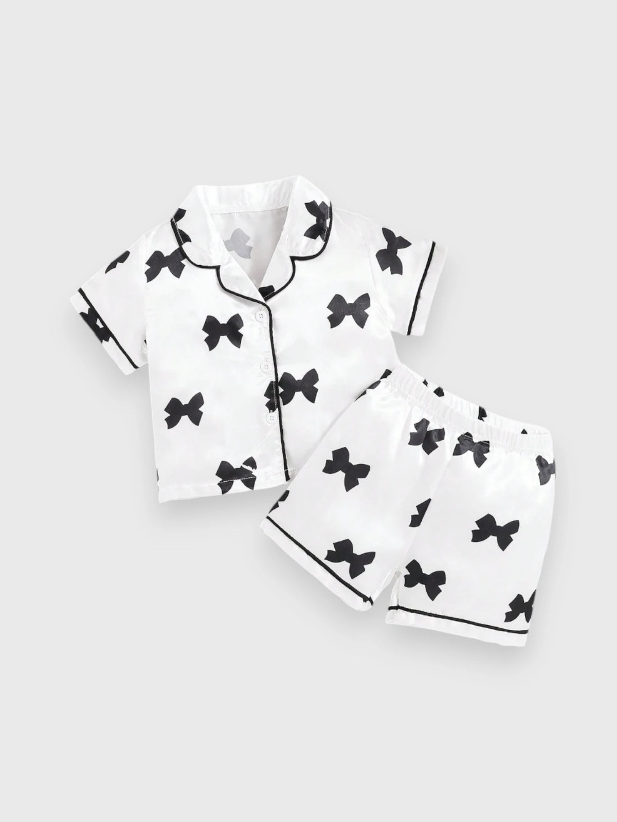 Baby Girl Bow Satin Pyjama Set