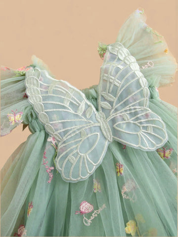 Girl Butterfly Wings Tulle Dress