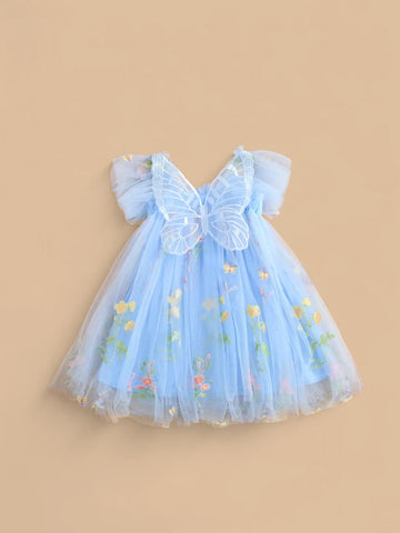 Girl Butterfly Wings Tulle Dress
