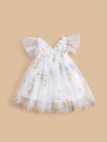 Girl Butterfly Wings Tulle Dress