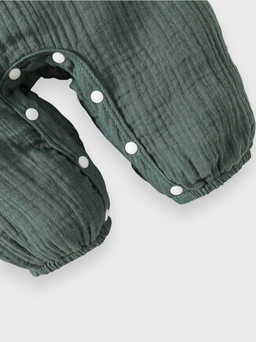 2 Pc Baby Girl Ruffle Collar Contrast Bodysuit