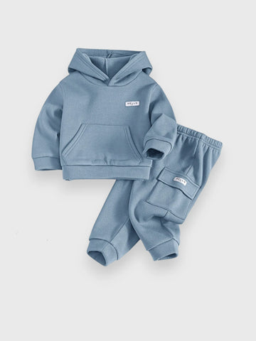 2 Pc Baby Hoodie Cargo Sweatsuit