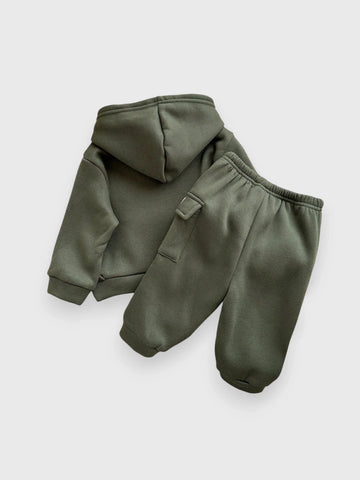2 Pc Baby Hoodie Cargo Sweatsuit