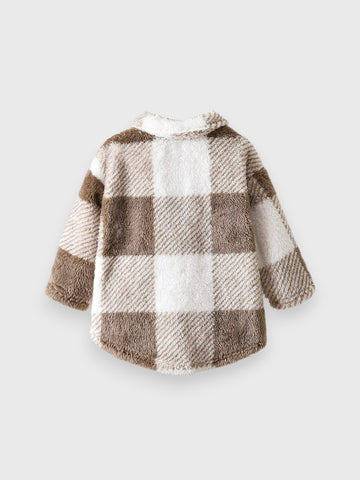Baby Girl Buffalo Plaid Fleece Swing Coat
