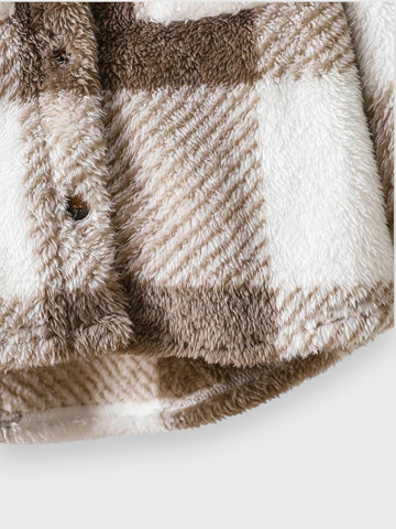 Baby Girl Buffalo Plaid Fleece Swing Coat
