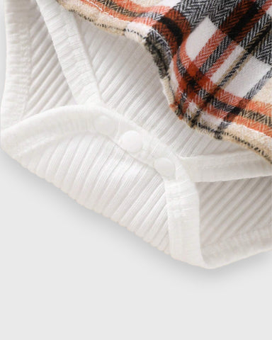 3 Pc Infant Baby Girl Plaid Dress Set