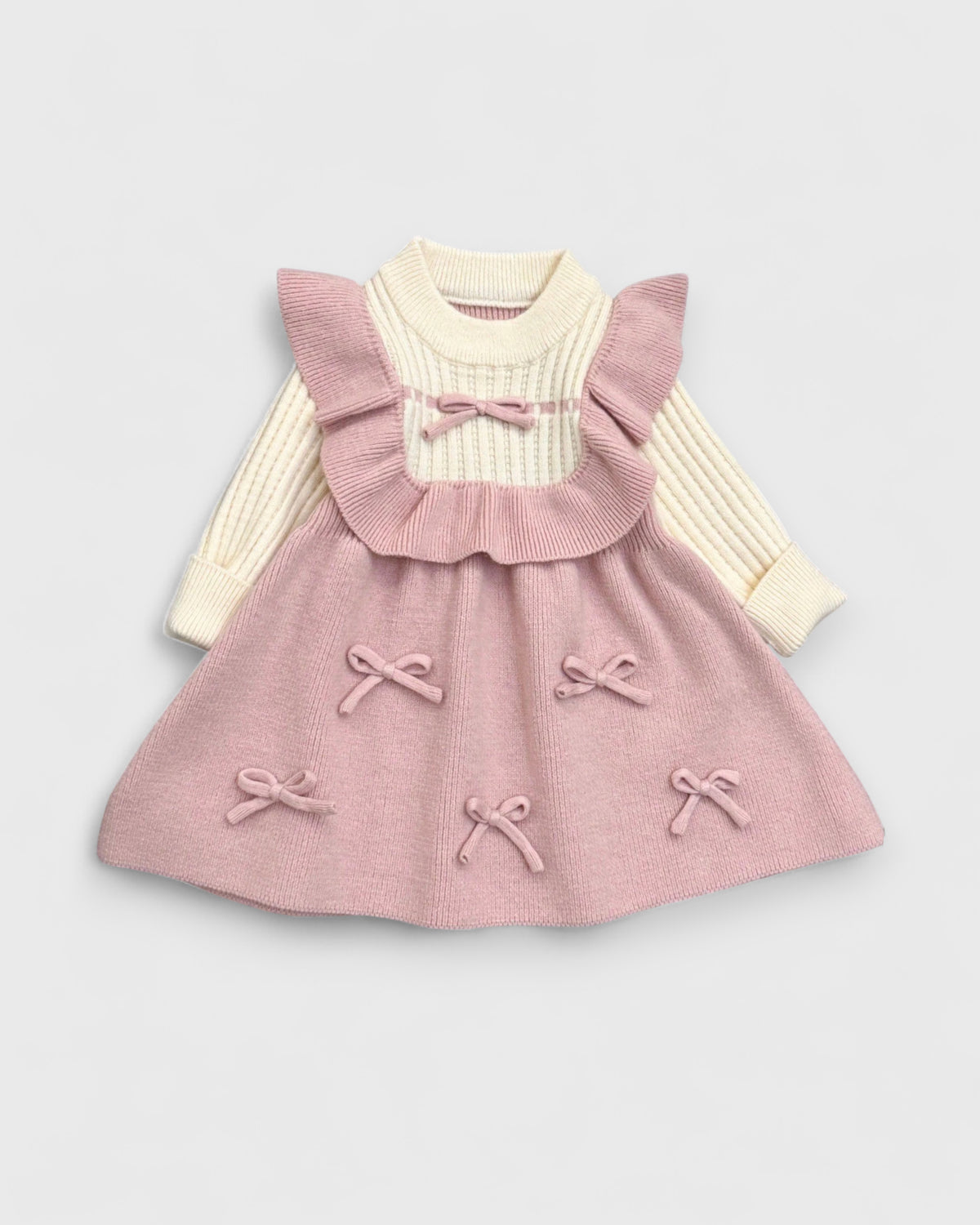 Baby Girl Knit Bow Trim Dress
