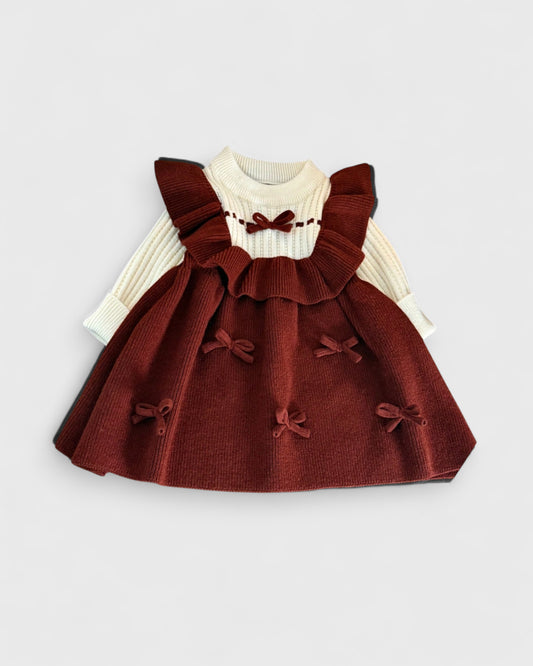 Baby Girl Knit Bow Trim Dress
