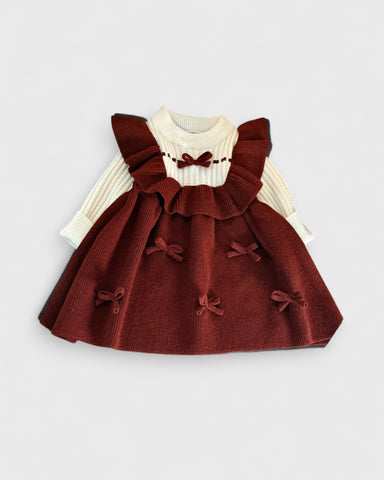 Baby Girl Knit Bow Trim Dress