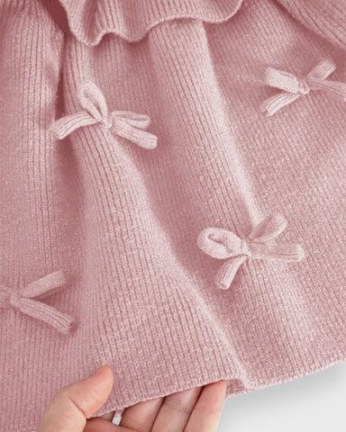 Baby Girl Knit Bow Trim Dress