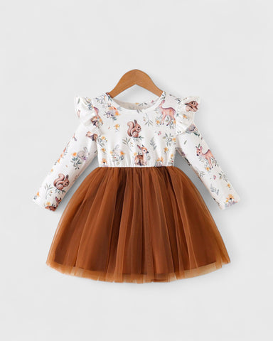 Baby Girl Woodland Animals Tulle Dress