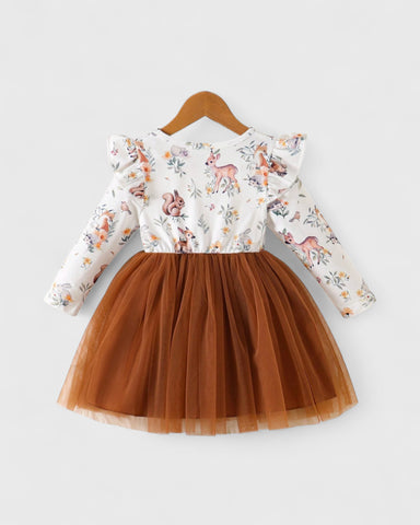 Baby Girl Woodland Animals Tulle Dress