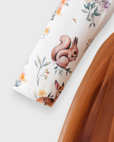 Baby Girl Woodland Animals Tulle Dress