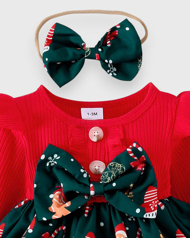 2 Pc Baby Girl Holiday Gingerbread Dress Set