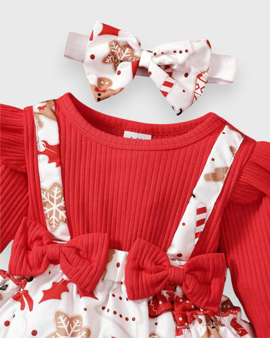 2 Pc Baby Girl Gingerbread Bodysuit Set