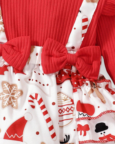 2 Pc Baby Girl Gingerbread Bodysuit Set